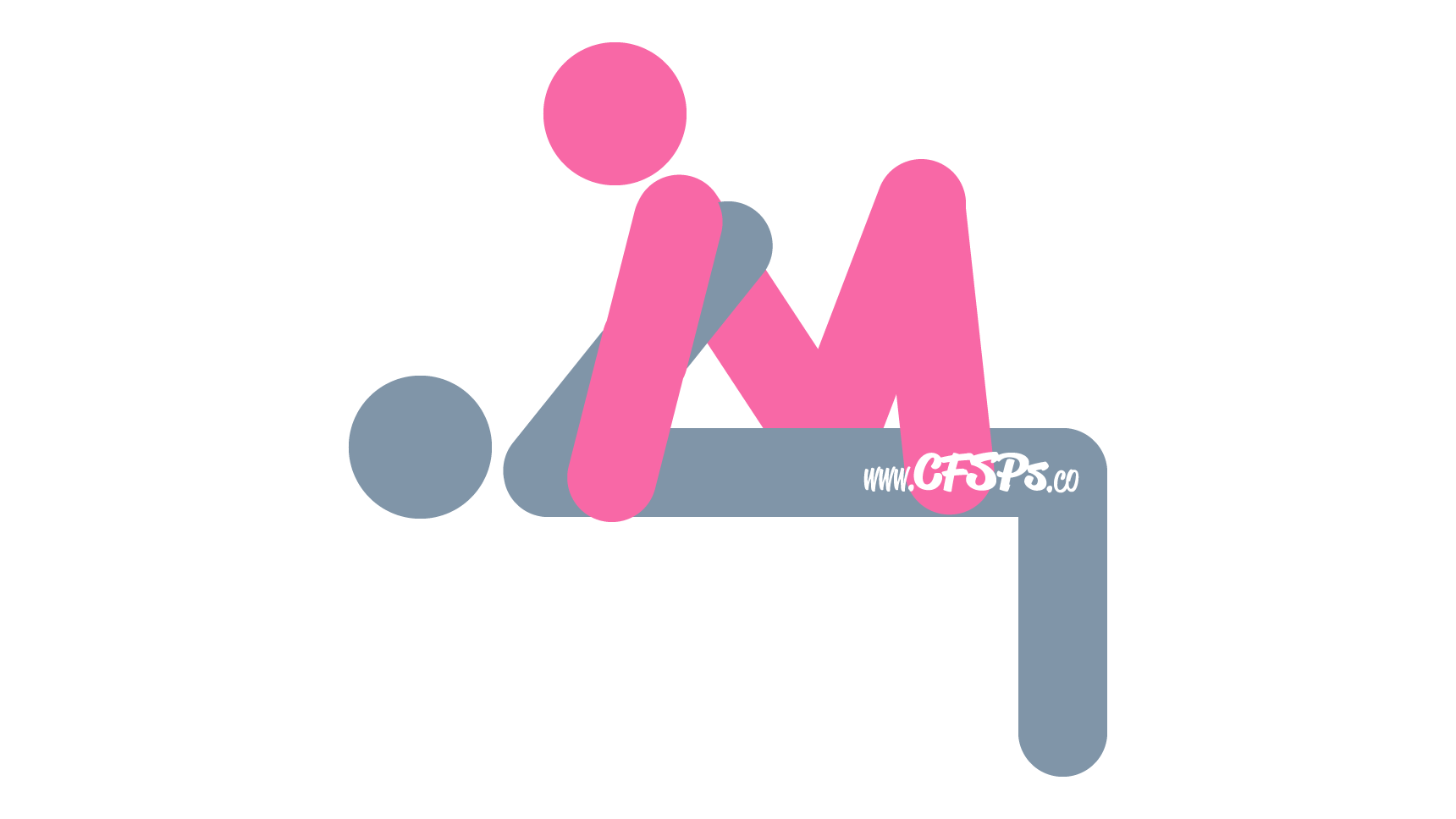 An illustration of the Crouching Tiger sex position. This picture demonstrates how Crouching Tiger is a rear-entry, woman-on-top sex position that's enjoyed on the edge of the bed.