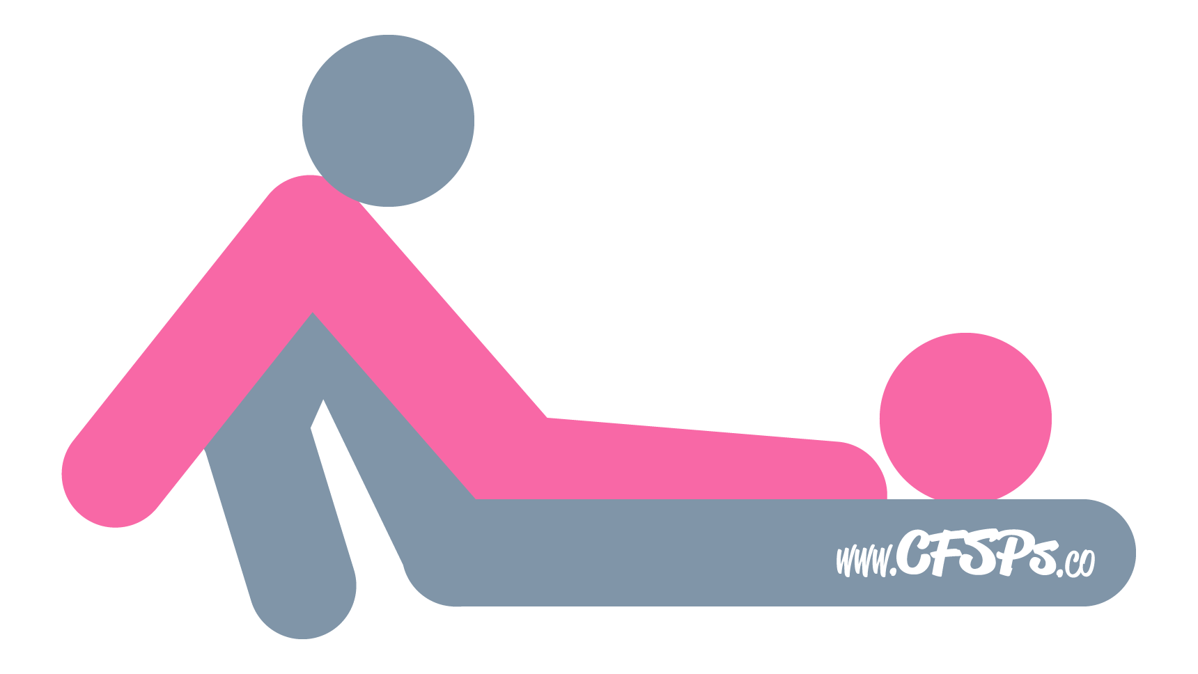 An illustration of the Deckchair sex position. This picture demonstrates how Deckchair is a head-to-toe sex position with deep penetration and easy access to manually stimulate the woman's clitoris during sex.