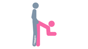 Fan: Standing, Rear-Entry Sex Position Illustration