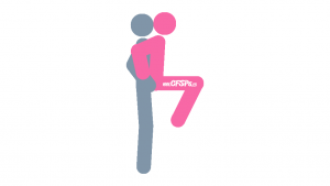 Squat Balance: Rear-Entry, Squatting Sex Position Illustration