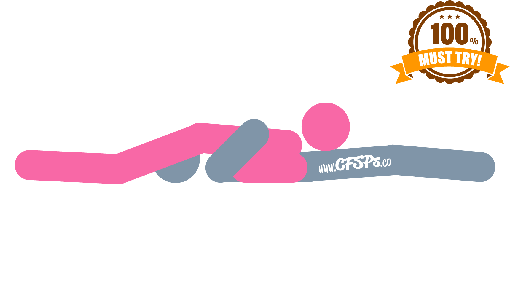 This stick figure image depicts a man and woman engaging in oral sex in the 69 oral sex position. The man is lying on his back in bed. The woman is straddling his head with her pelvis near his face and her face positioned near his pelvis.