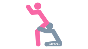 Butler: Squatting, Rear-Access Cunnilingus Oral Sex Position Illustration