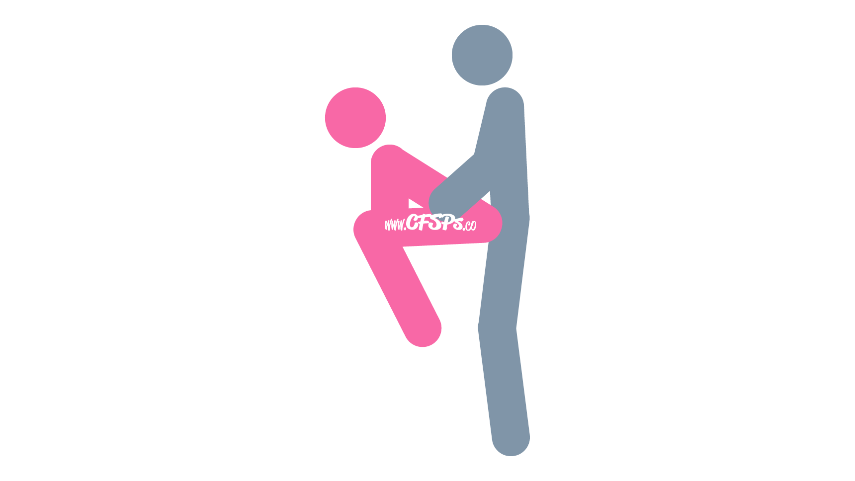 An illustration of the Challenge sex position. This picture demonstrates how Challenge is a standing, rear-entry sex position with deep penetration and strong g-spot stimulation that's enjoyed using a chair.