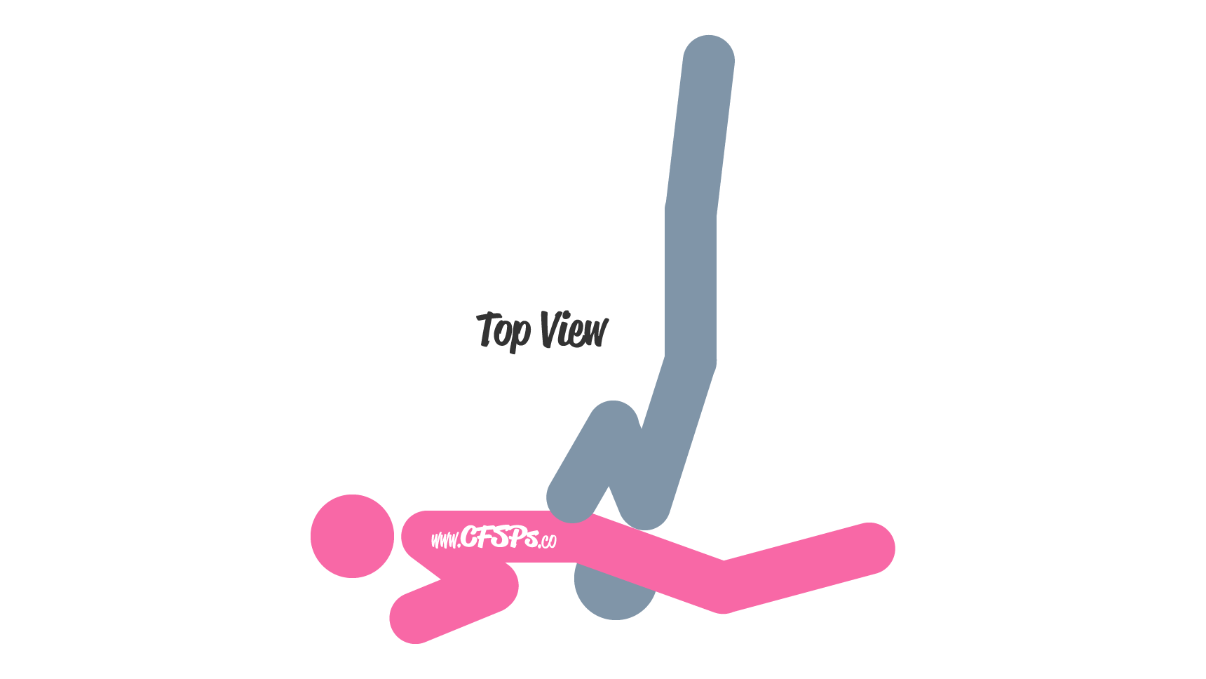 An illustration of the Ear Muffs sex position. This picture demonstrates how Ear Muffs is a rear-access cunnilingus oral sex position where the woman gently squeezes the man's head during stimulation.