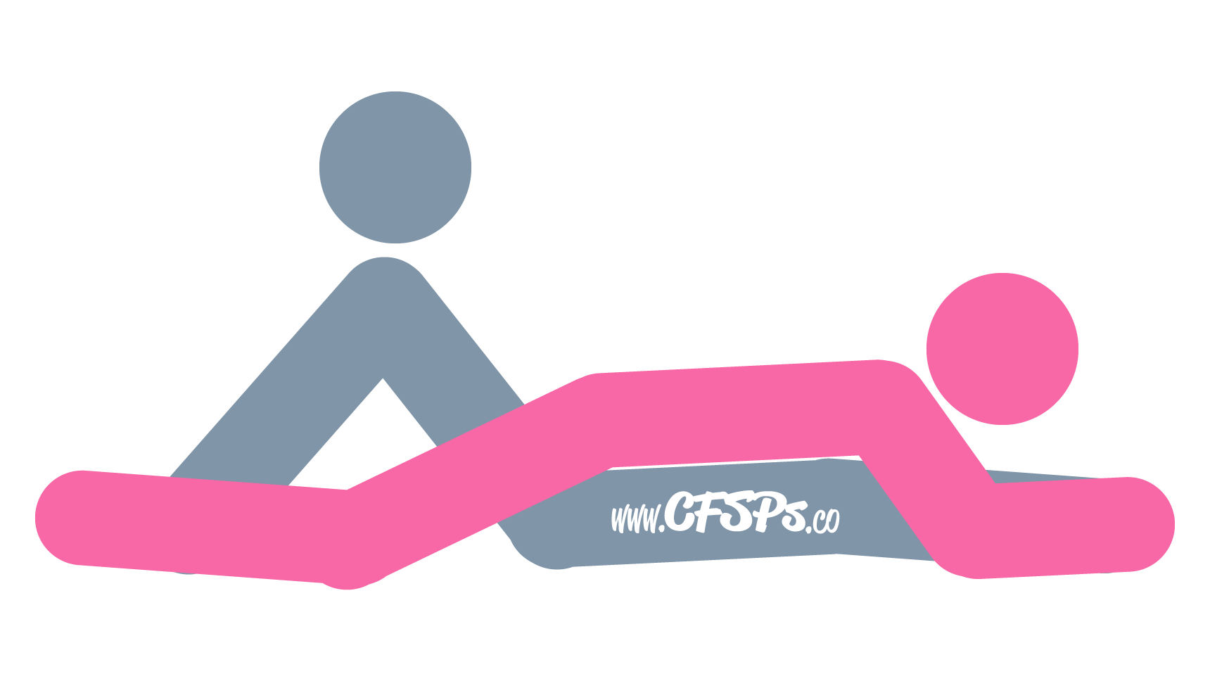 An illustration of the Gallery sex position. This picture demonstrates how Gallery is a seated, rear-entry sex position with g-spot and clitoral stimulation.