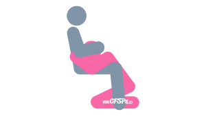 An illustration of the Game’s On sex position. This picture demonstrates how Game's On is a kneeling fellatio oral sex position that's enjoyed on the couch or recliner.