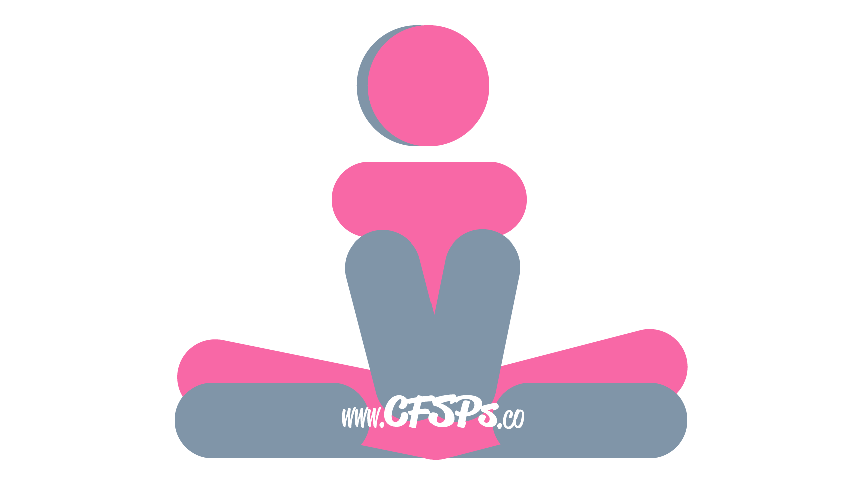 This stick figure image depicts a man and woman having sex in the Lotus Blossom sex position. The man is sitting Indian-style with the bottoms of his feet touching. The woman is sitting in his lap with her legs wrapped around his pelvis. The man's arms are wrapped around her waist, and her arms are wrapped around his neck.