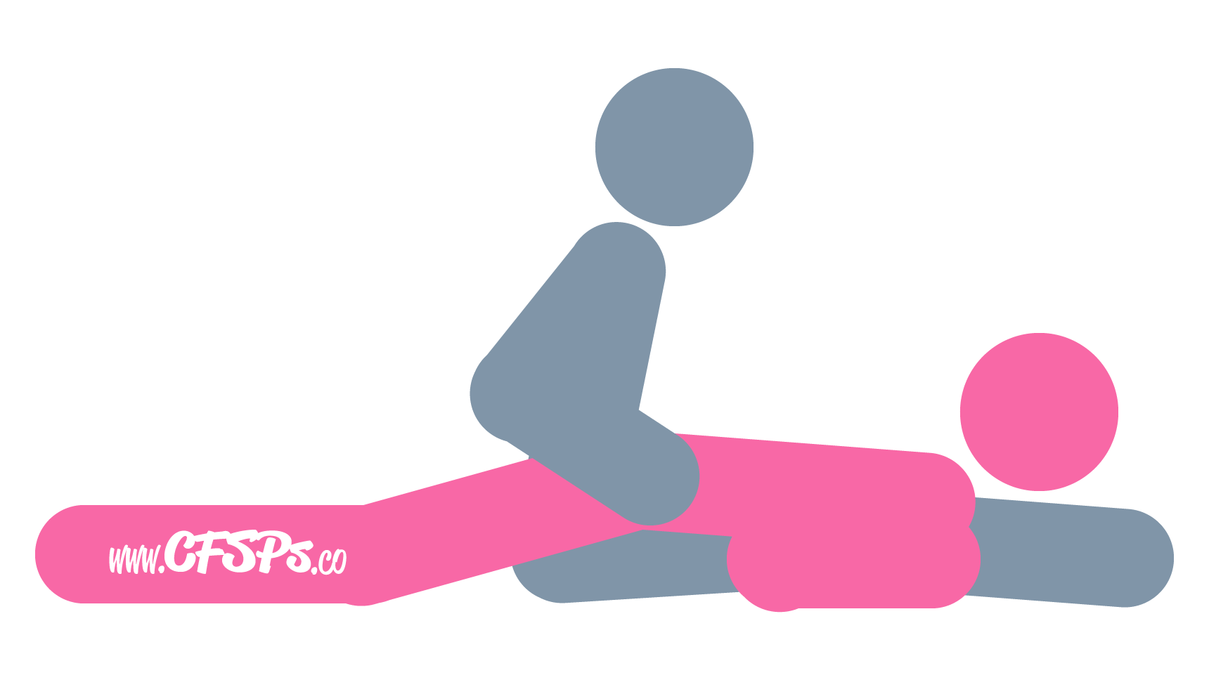 An illustration of the Prone Tiger sex position. This picture demonstrates how Prone Tiger is a seated, woman-on-top sex position with good g-spot and clitoral stimulation.