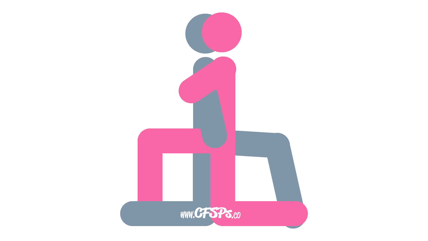 An illustration of the Proposal sex position. This picture demonstrates how Proposal is an intimate, kneeling sex position where both partners caress each other while having sex.