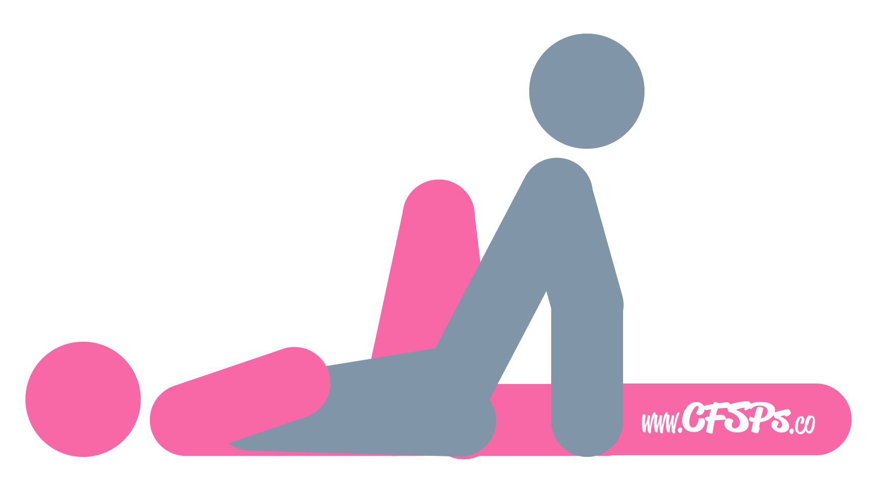 An illustration of the Star sex position. This picture demonstrates how Star is a man-on-top sex position with easy access for manual clitoral stimulation while having sex.