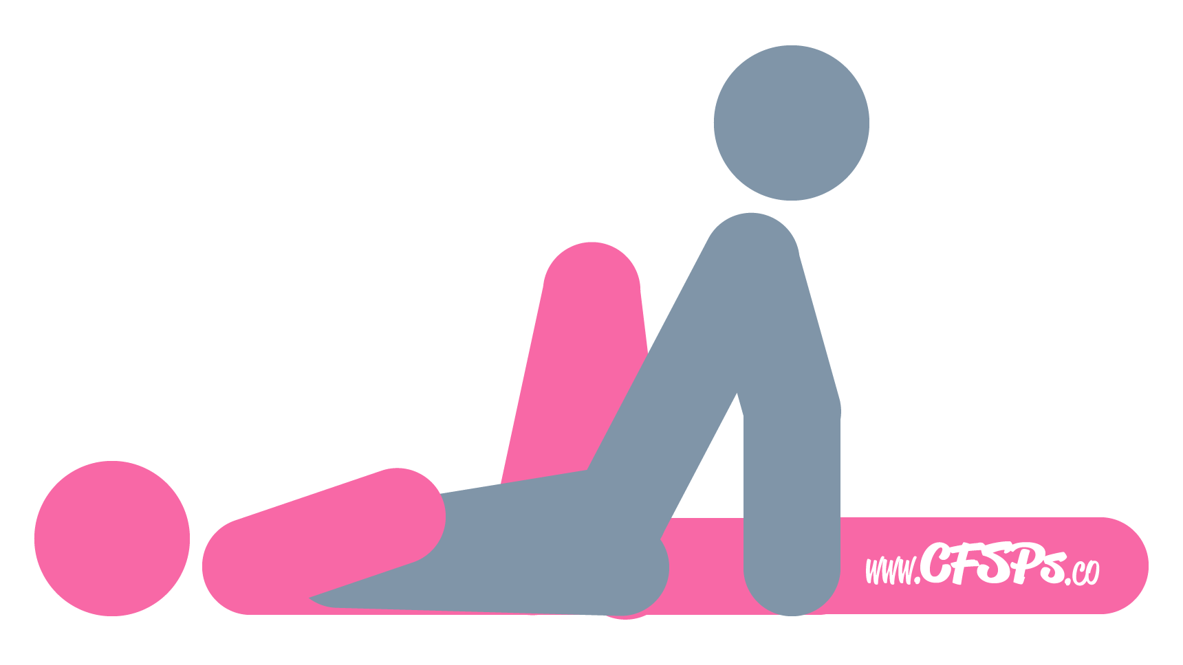 An illustration of the Star sex position. This picture demonstrates how Star is a man-on-top sex position with easy access for manual clitoral stimulation while having sex.