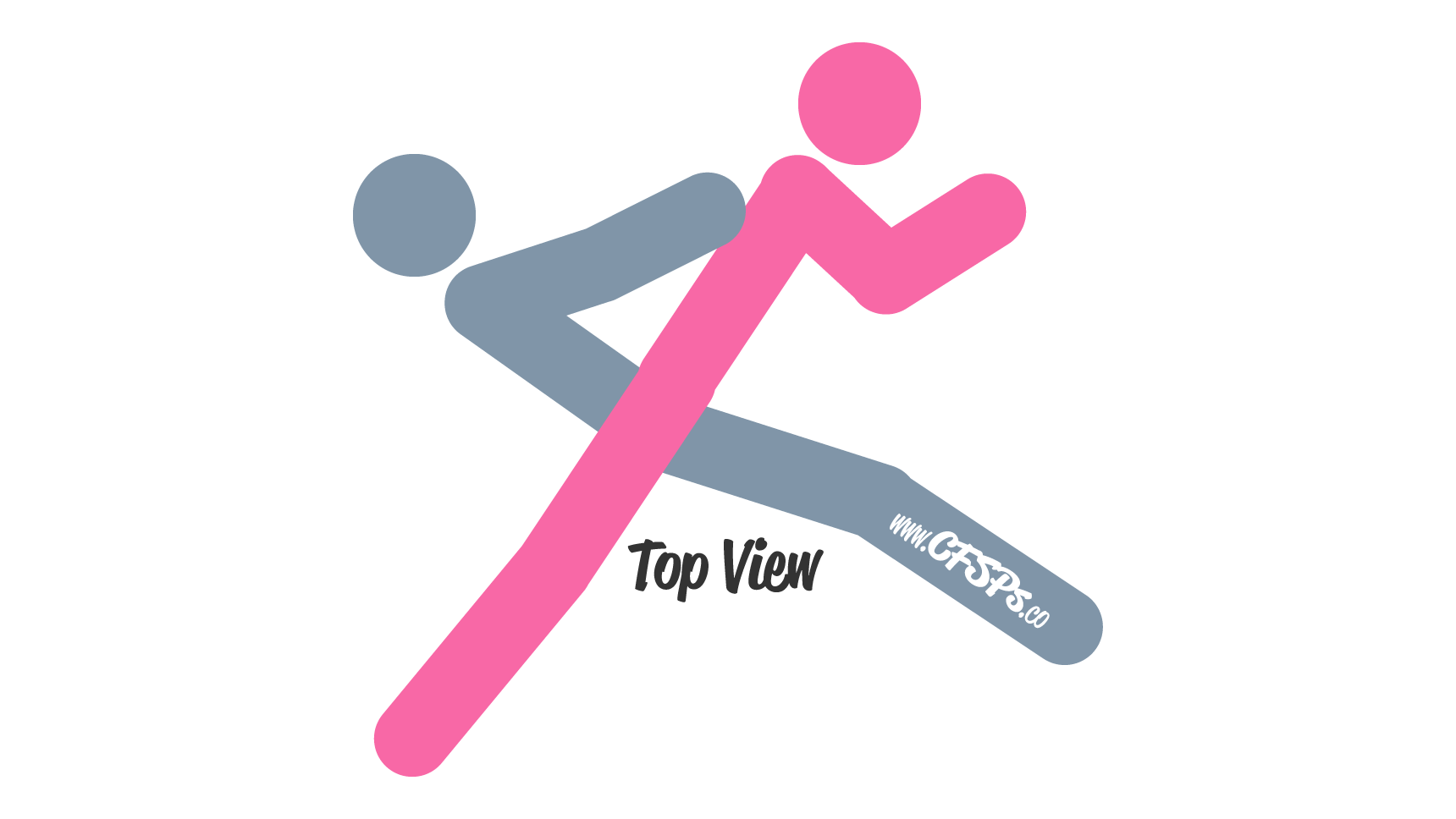 Crisscross Sex Position Diagram This stick figure image depicts a man and woman having sex in the Crisscross sex position. The woman is lying on her side. The man is lying on his side between her legs while facing her back.