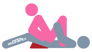 Fulcrum Lift: Wife-On-Top Sex Position Illustration Using a Sex Pillow