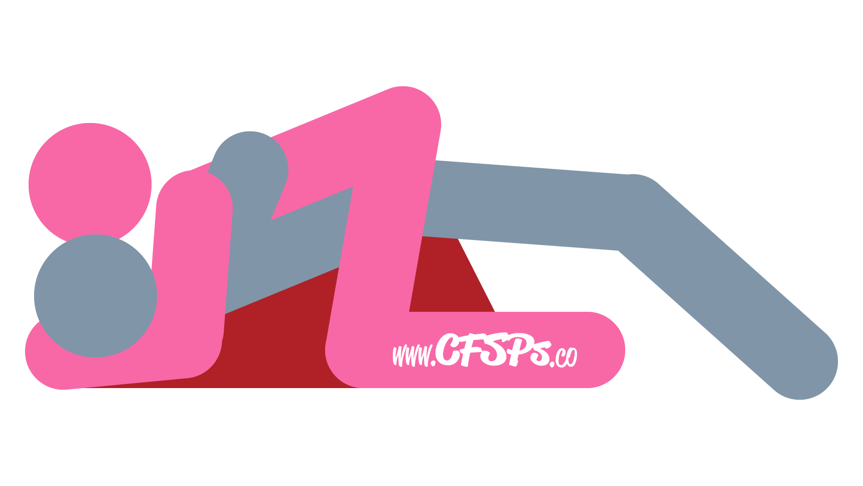 An illustration of the Heart to Heart sex position. This picture demonstrates how Heart to Heart is a woman-on-top sex position with deep penetration that's enjoyed using a Liberator Ramp sex pillow.