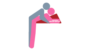 High Rise: Standing, Rear-Entry Sex Position Illustration Using a Sex Pillow
