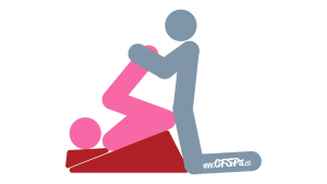 Plow 2: Kneeling Sex Position Illustration Using a Sex Pillow