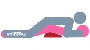 Flatiron: Husband-On-Top, Rear-Entry Sex Position Illustration Using Sex Pillow