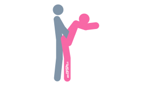 Assist: Standing, Rear-Entry Sex Position Illustration
