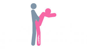 Assist: Standing, Rear-Entry Sex Position Illustration