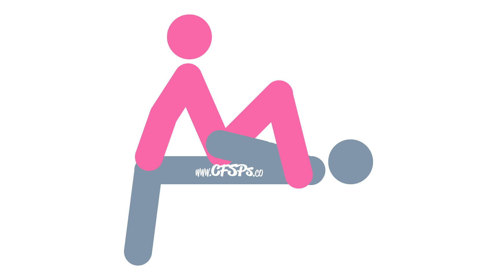An illustration of the Hand Jive sex position. This picture demonstrates how Hand Jive is a woman-on-top sex position where the man manually stimulates her clitoris while they have sex.