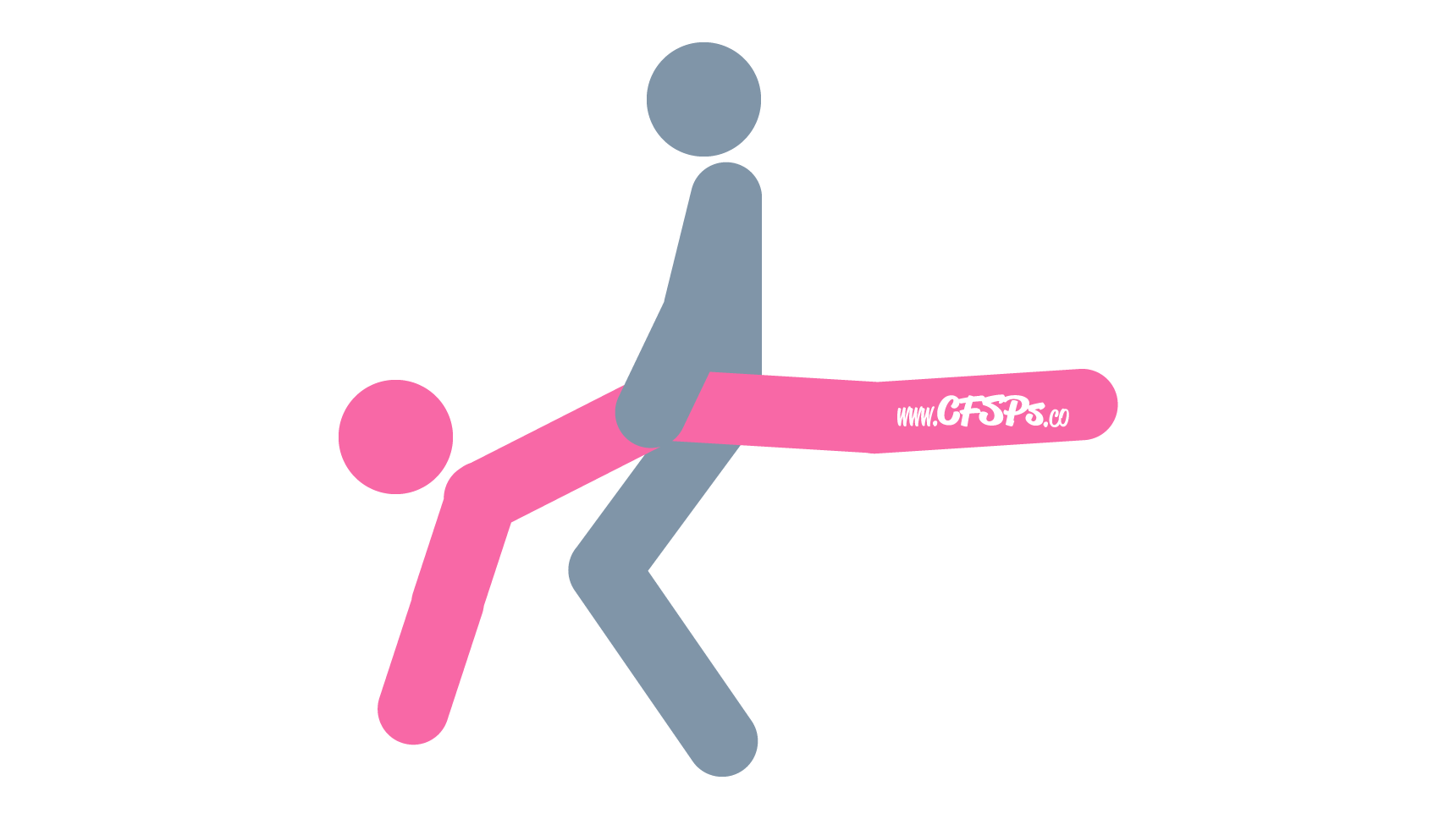 An illustration of the Bringing Up the Rear sex position. This picture demonstrates how Bringing Up the Rear is a standing, rear-entry sex position with strong g-spot stimulation that's enjoyed using a recliner, couch, or ottoman.