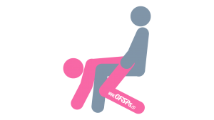 Fullback: Seated, Rear-Entry Sex Position Illustration