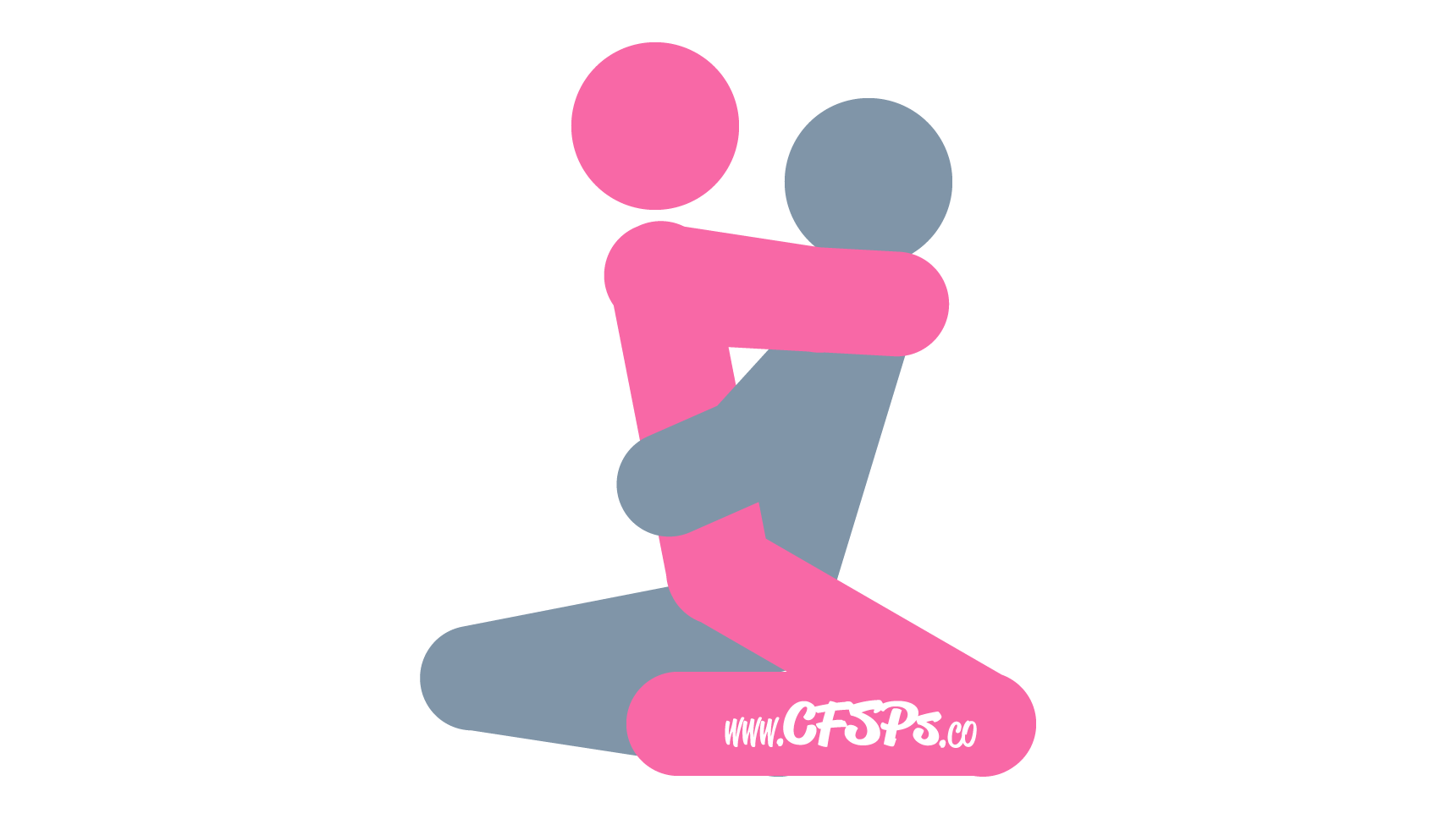 Oh, My! Sex Position Diagram An illustration of the Oh, My! sex position. This picture demonstrates how Oh, My! is an intimate, kneeling sex position with depth control for the woman.