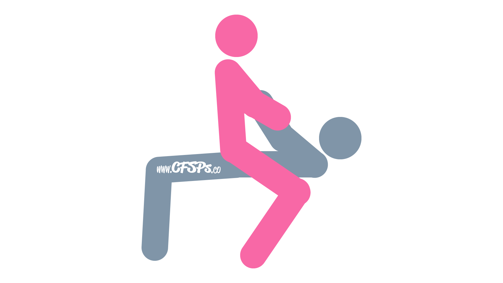 An illustration of the Hobbyhorse sex position. This picture demonstrates how Hobbyhorse is a woman-on-top sex position with deep penetration and great clitoral stimulation that's enjoyed in a rocking chair.