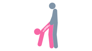 Ben Dover: Standing, Rear-Entry Sex Position Illustration