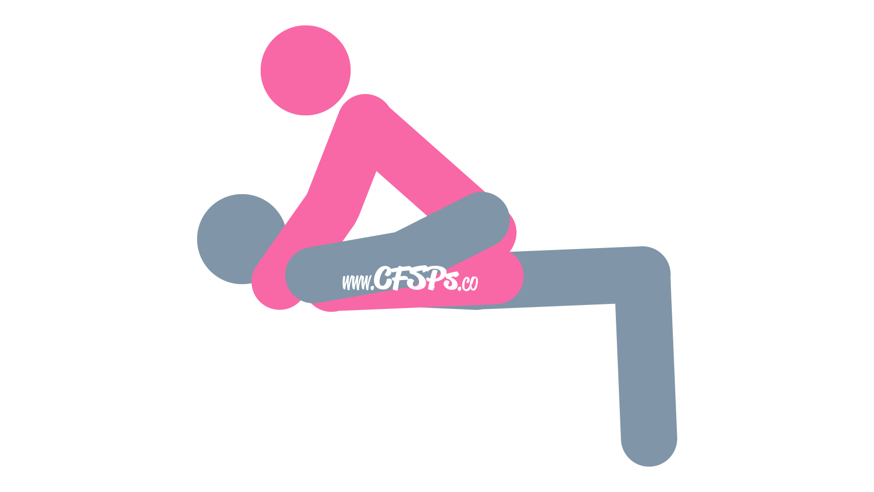 An illustration of the Corner Cowgirl sex position. This picture demonstrates how Corner Cowgirl is a woman-on-top sex position with great depth control and clitoral stimulation that's enjoyed on the corner of the bed.