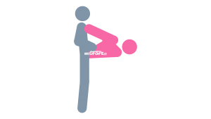 Right Angle 2: Standing, Deep Penetration Sex Position Illustration