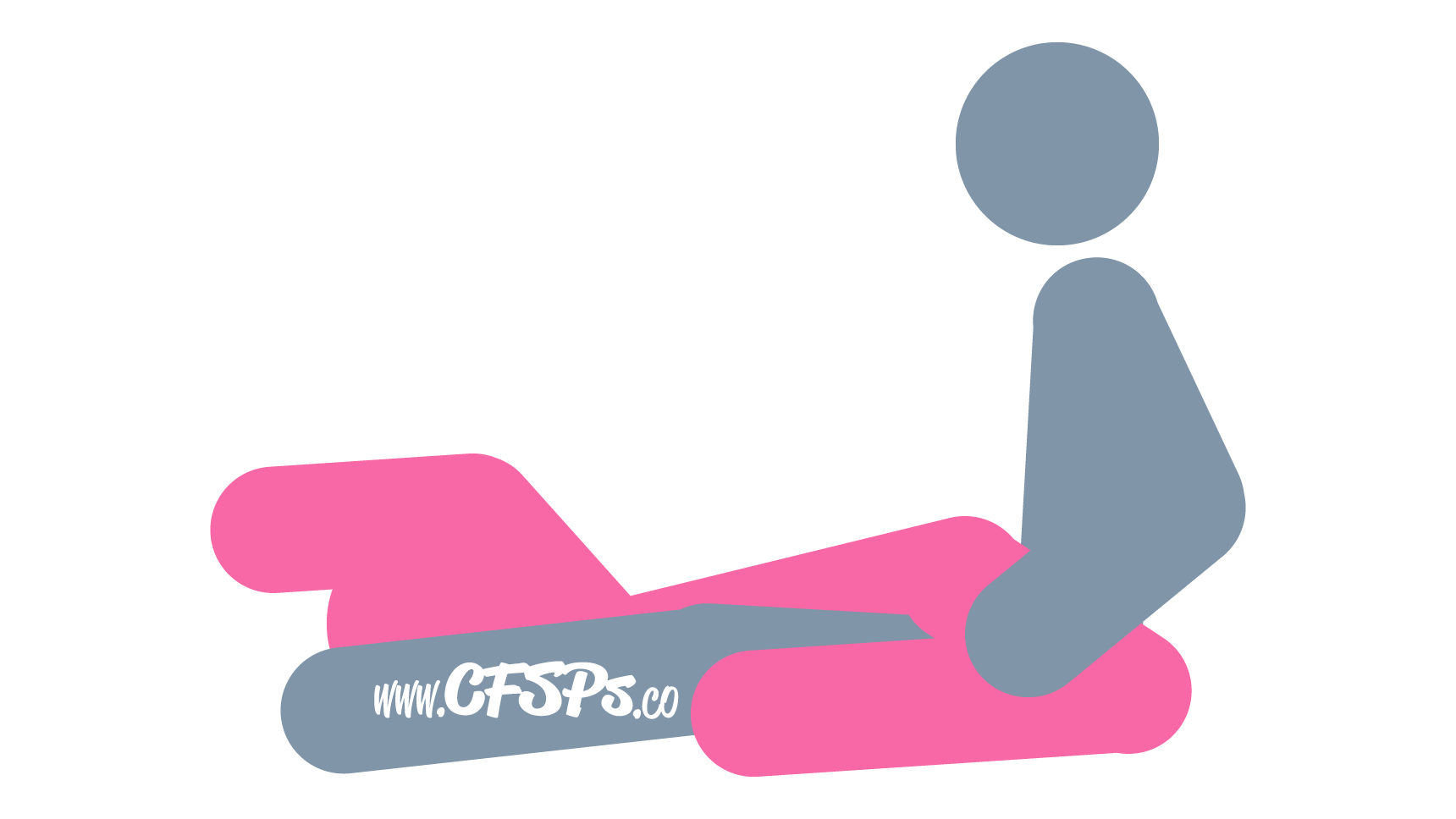 An illustration of the Exposed Eagle sex position. This picture demonstrates how Exposed Eagle is a seated sex position with deep penetration and great access for manual clitoral and breast stimulation.