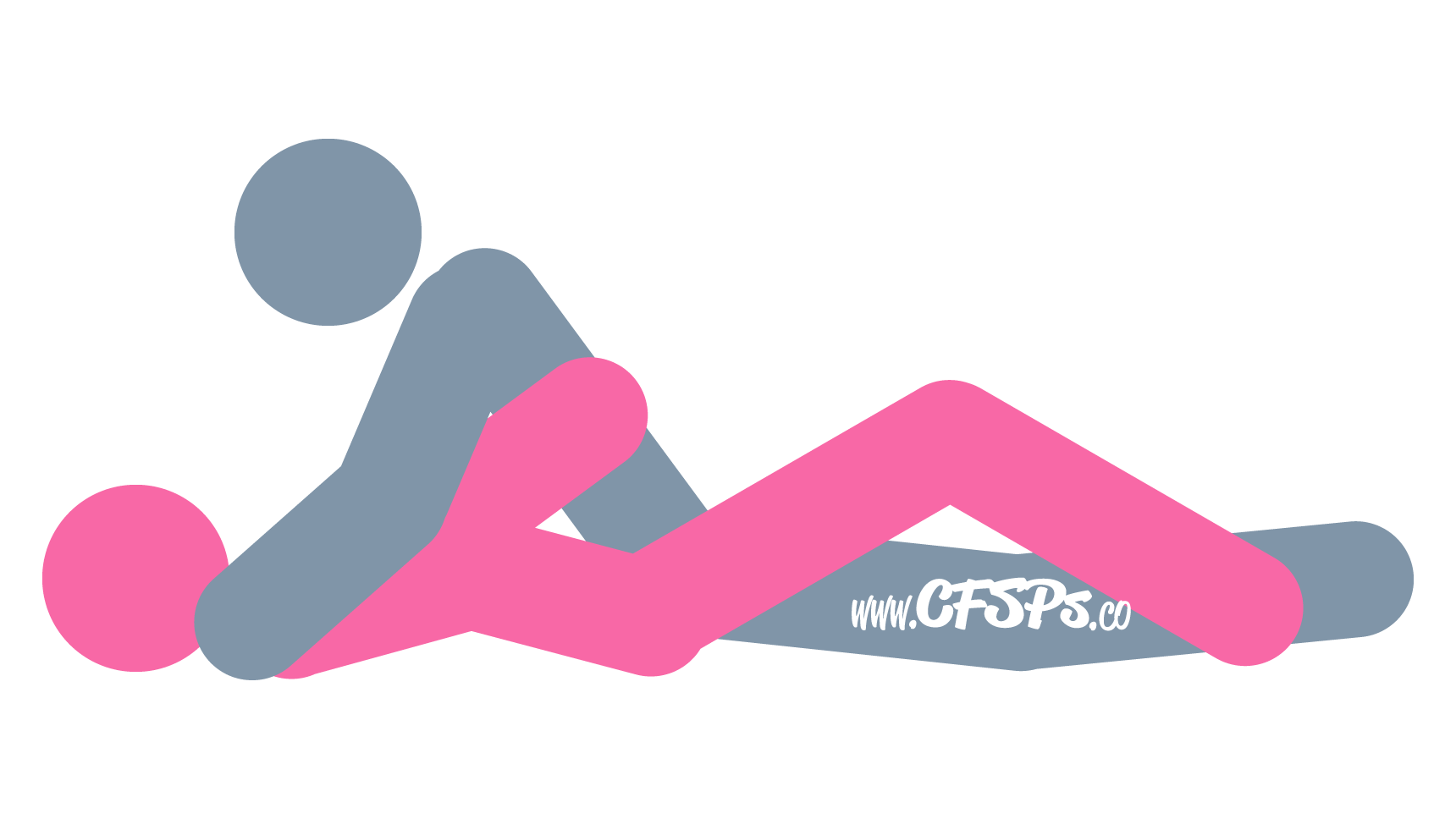 An illustration of the Super Missionary sex position. This picture demonstrates how Super Missionary is a man-on-top sex position with great clitoral stimulation and deep penetration.