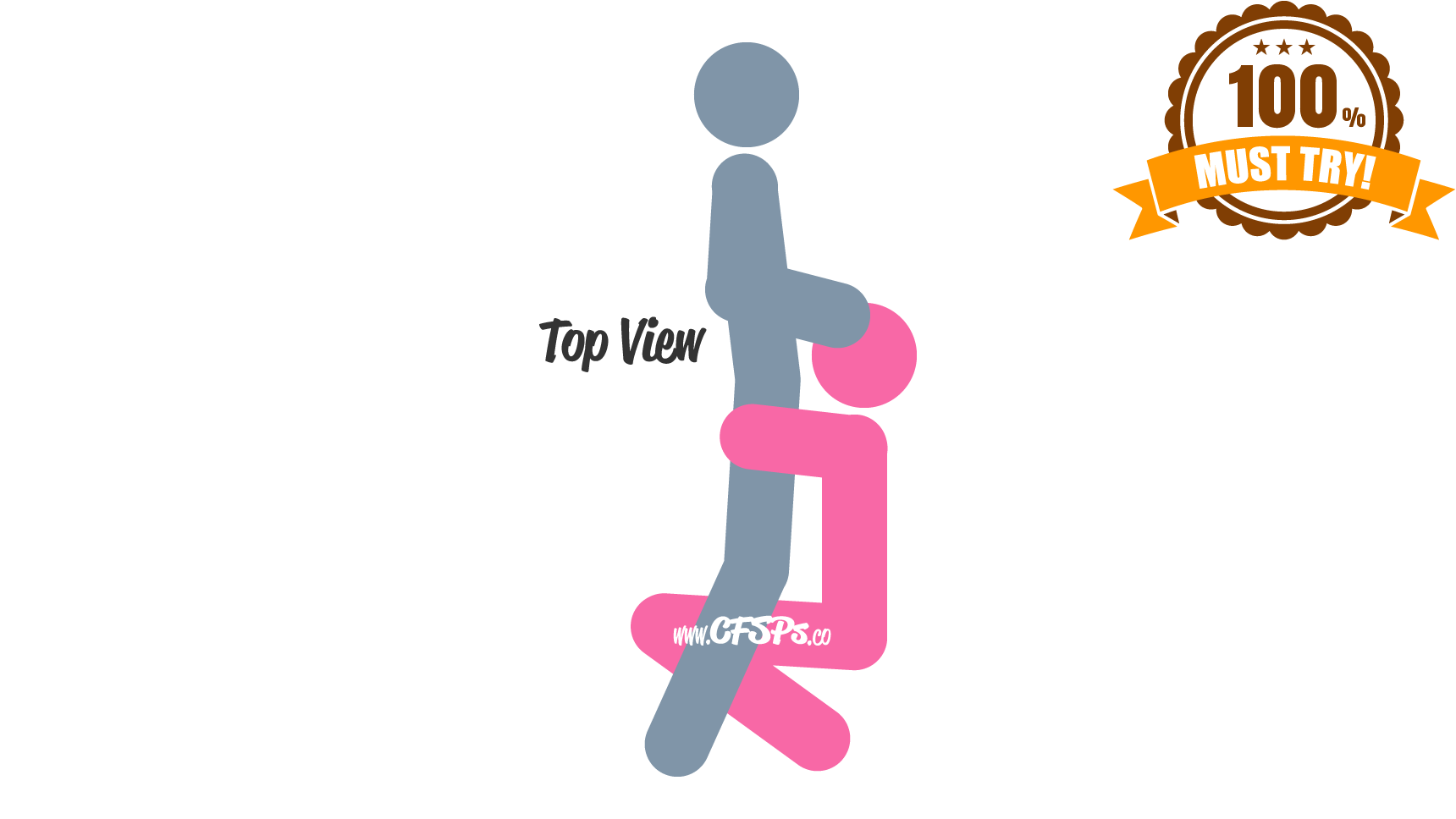 Slide On Down Sex Position Diagram This stick figure image depicts a man and woman engaging in oral sex in the Slide On Down blowjob sex position. The man is lying on his side. The woman is lying on her side with her face near his penis.