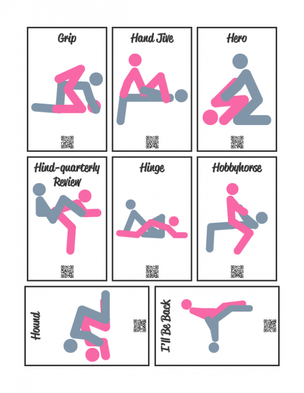 Example Sheet of Sex Position Cards