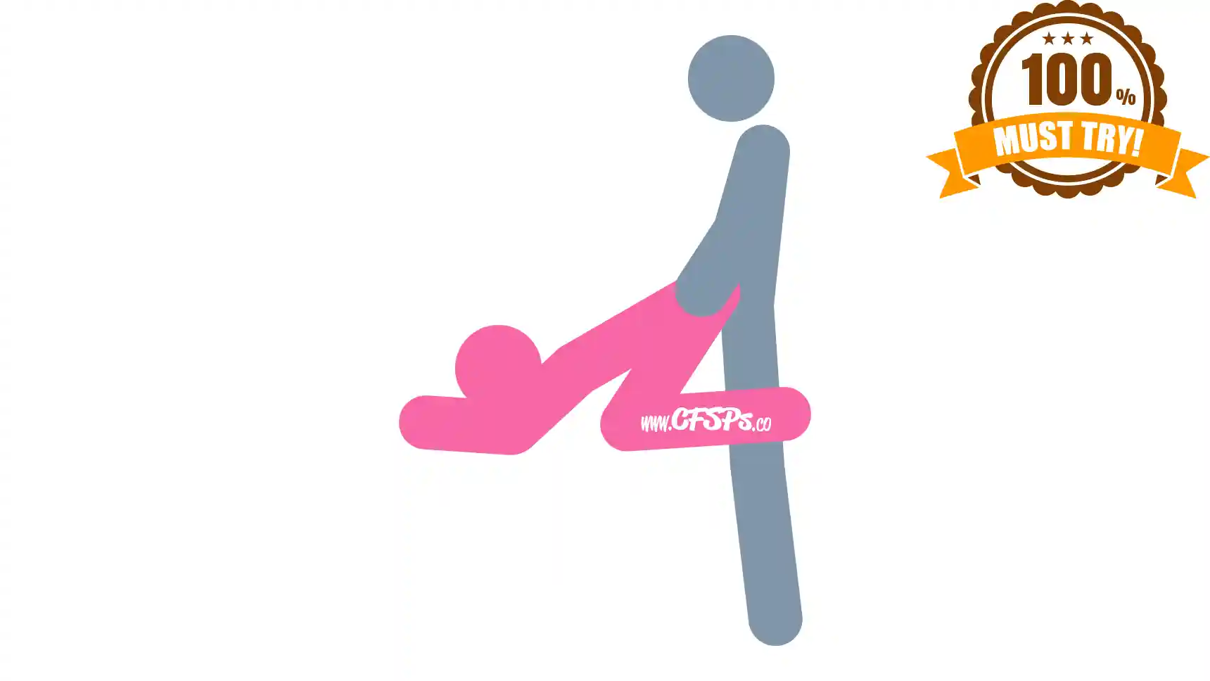Beep Beep Sex Position This stick figure image depicts a man and woman having sex in the Beep Beep sex position. The woman is kneeling on the edge of the bed with her butt facing away from the bed and leaning forward with her head and chest on the bed. The man is standing at the edge of the bed between her feet behind her.