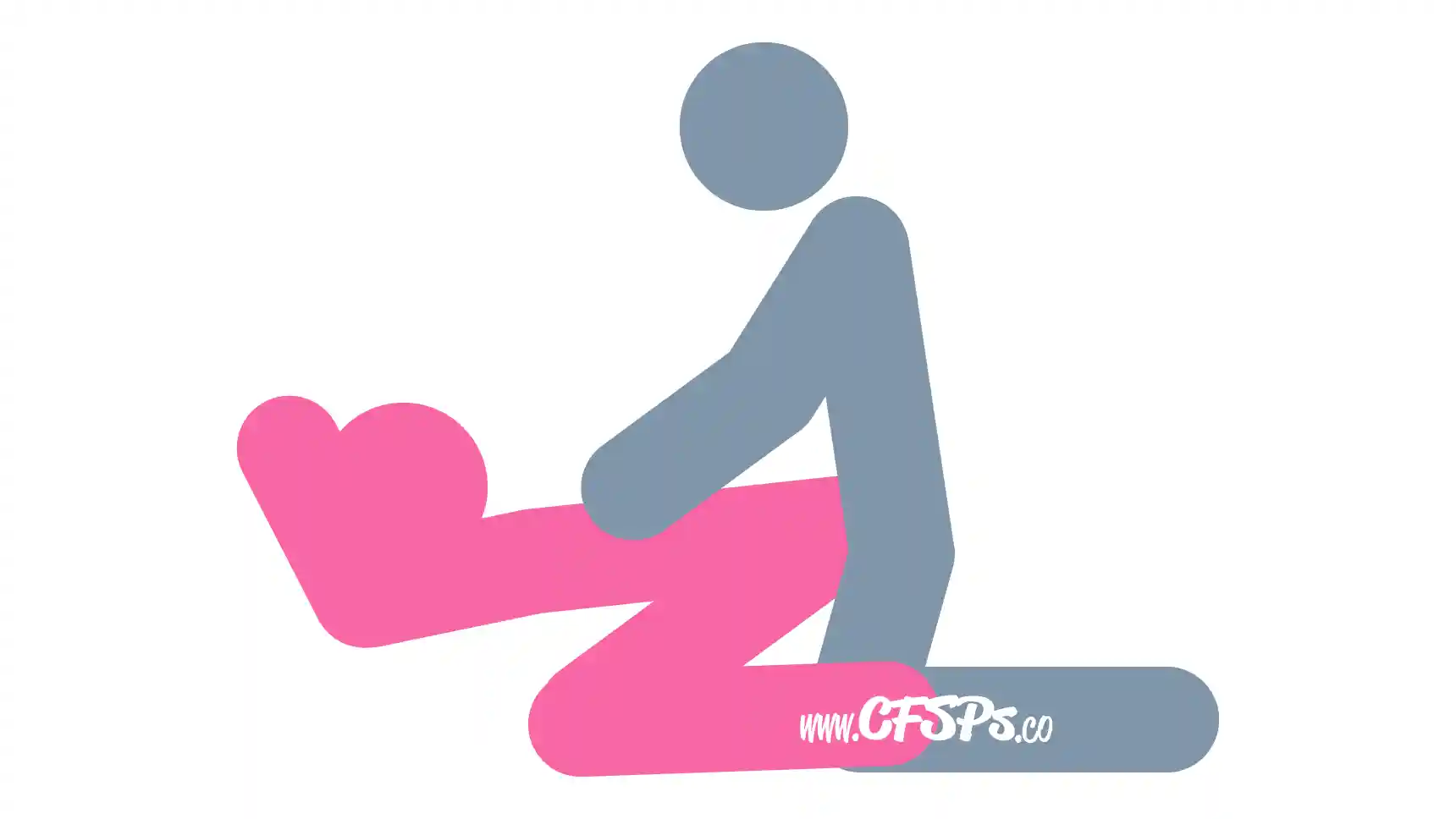 Doggy on the Couch Sex Position This stick figure image depicts a man and woman having sex in the Doggie on the Couch sex position. The woman is kneeling on the floor, leaning forward onto the sofa and resting her head and hands on the seat cushion. The man is kneeling behind her with his hands on her hips for leverage.