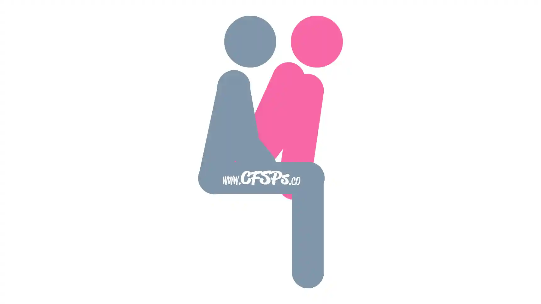 Frog Sex Position This stick figure image depicts a man and woman having sex in the Frog sex position. The man is sitting on the edge of the bed with his legs hanging off from the knee down. The woman is standing between his legs while facing away from him, squatting down onto his pelvis and supporting herself with her hands on his thighs.