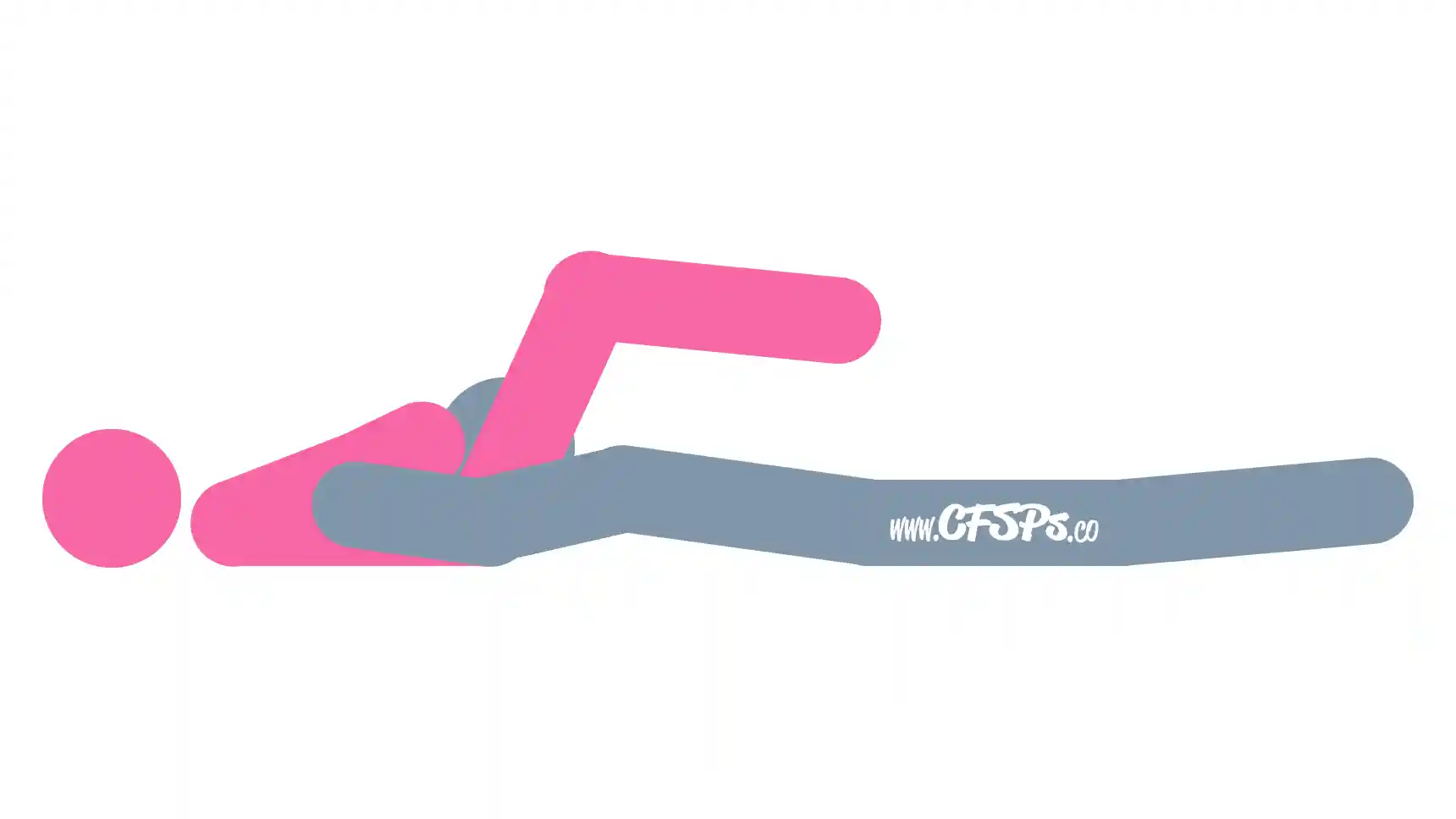 Scarf Cunnilingus Position This stick figure image depicts a man and woman engaging in oral sex in the Scarf cunnilingus sex position. The woman is lying on her back with her legs up in the air and knees bent. The man is lying on his stomach with his face between her legs next to her pelvis. Her hands are on his head, and his hands are holding her hips.