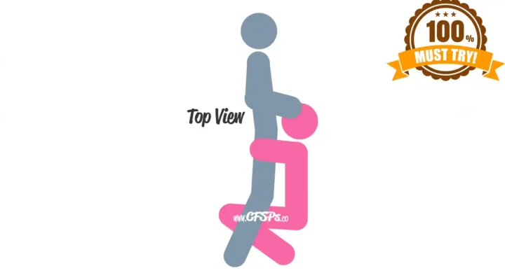 This stick figure image depicts a man and woman engaging in oral sex in the Slide On Down blowjob sex position. The man is lying on his side. The woman is lying on her side with her face near his penis.